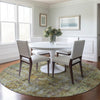 Dalyn Karaj KJ1 Aloe Machine Washable Area Rug Round Lifestyle Image Feature