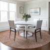 Dalyn Karaj KJ10 Pink Machine Washable Area Rug Round Lifestyle Image Feature