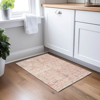 Dalyn Karaj KJ10 Pink Machine Washable Area Rug Scatter Lifestyle Image Feature