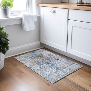 Dalyn Karaj KJ2 Blue Machine Washable Area Rug Scatter Lifestyle Image Feature