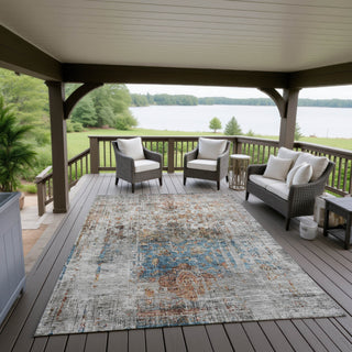 Dalyn Karaj KJ2 Copper Machine Washable Area Rug Outdoor Lifestyle Image Feature