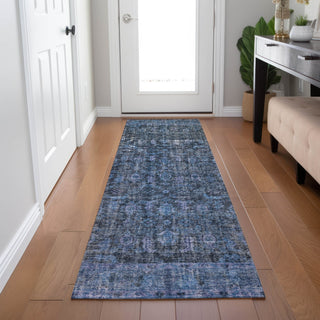 Dalyn Karaj KJ3 Blue Machine Washable Area Rug Runner Lifestyle Image Feature