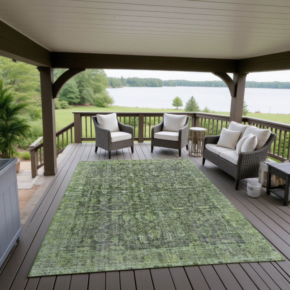 Dalyn Karaj KJ3 Cactus Machine Washable Area Rug Outdoor Lifestyle Image Feature
