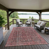 Dalyn Karaj KJ3 Pink Machine Washable Area Rug Outdoor Lifestyle Image Feature