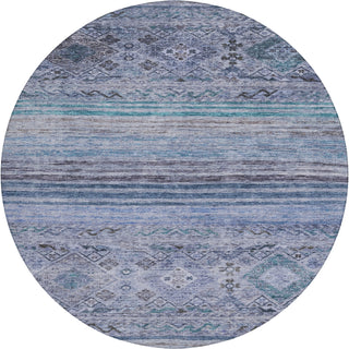 Dalyn Karaj KJ4 Blue Machine Washable Area Rug Round Main Image