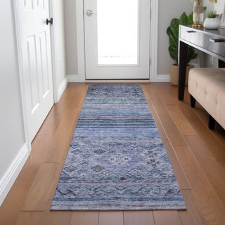 Dalyn Karaj KJ4 Blue Machine Washable Area Rug Runner Lifestyle Image Feature