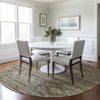 Dalyn Karaj KJ4 Brown Machine Washable Area Rug Round Lifestyle Image Feature