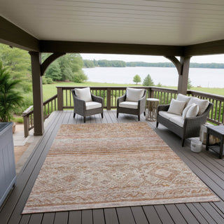 Dalyn Karaj KJ4 Copper Machine Washable Area Rug Outdoor Lifestyle Image Feature