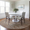 Dalyn Karaj KJ4 Copper Machine Washable Area Rug Round Lifestyle Image Feature