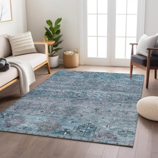 Dalyn Karaj KJ5 Blue Machine Washable Area Rug Lifestyle Image Feature