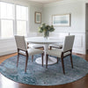 Dalyn Karaj KJ5 Blue Machine Washable Area Rug Round Lifestyle Image Feature