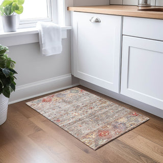Dalyn Karaj KJ5 Gray Machine Washable Area Rug Scatter Lifestyle Image Feature