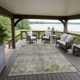 Dalyn Karaj KJ5 Pewter Machine Washable Area Rug Outdoor Lifestyle Image Feature