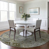 Dalyn Karaj KJ5 Pewter Machine Washable Area Rug Round Lifestyle Image Feature