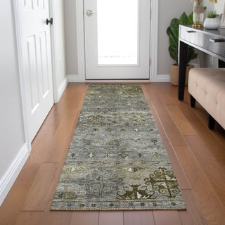 Dalyn Karaj KJ5 Pewter Machine Washable Area Rug Runner Lifestyle Image Feature