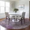 Dalyn Karaj KJ5 Purple Machine Washable Area Rug Round Lifestyle Image Feature