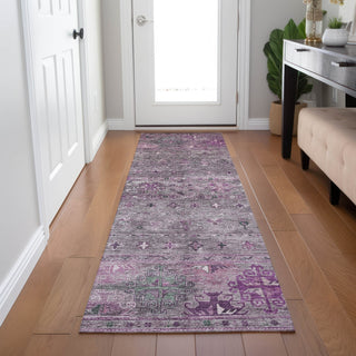 Dalyn Karaj KJ5 Purple Machine Washable Area Rug Runner Lifestyle Image Feature
