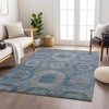 Dalyn Karaj KJ6 Blue Machine Washable Area Rug Lifestyle Image Feature