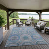 Dalyn Karaj KJ6 Blue Machine Washable Area Rug Outdoor Lifestyle Image Feature