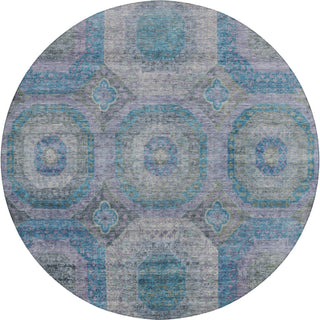 Dalyn Karaj KJ6 Blue Machine Washable Area Rug Round Main Image