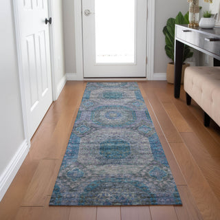 Dalyn Karaj KJ6 Blue Machine Washable Area Rug Runner Lifestyle Image Feature