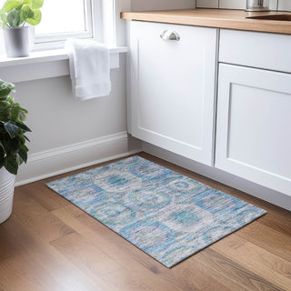 Dalyn Karaj KJ6 Blue Machine Washable Area Rug Scatter Lifestyle Image Feature