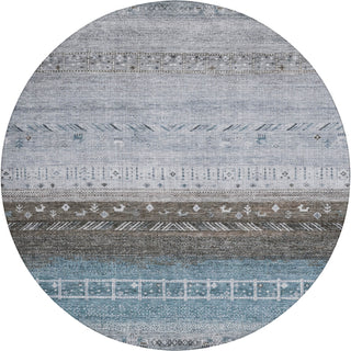 Dalyn Karaj KJ7 Blue Machine Washable Area Rug Round Main Image