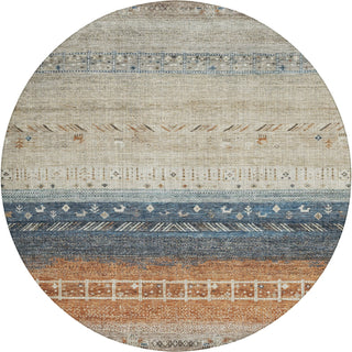 Dalyn Karaj KJ7 Brown Machine Washable Area Rug Round Main Image
