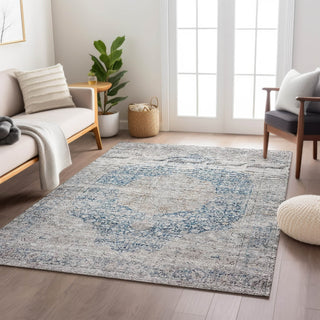 Dalyn Karaj KJ8 Blue Machine Washable Area Rug Lifestyle Image Feature