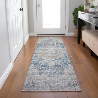Dalyn Karaj KJ8 Blue Machine Washable Area Rug Runner Lifestyle Image Feature
