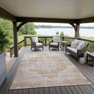 Dalyn Karaj KJ8 Copper Machine Washable Area Rug Outdoor Lifestyle Image Feature