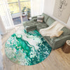 Dalyn Kikiamo KK10 Emerald City Machine Washable Area Rug Round Lifestyle Image Feature