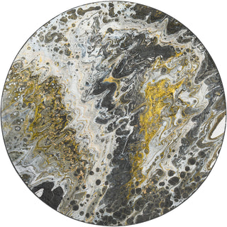 Dalyn Kikiamo KK13 Graphite Machine Washable Area Rug Round Main Image