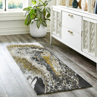 Dalyn Kikiamo KK13 Graphite Machine Washable Area Rug Runner Lifestyle Image Feature
