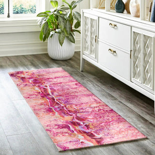 Dalyn Kikiamo KK16 Flamingo Machine Washable Area Rug Runner Lifestyle Image Feature