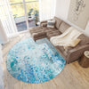 Dalyn Kikiamo KK18 Ocean Machine Washable Area Rug Round Lifestyle Image Feature