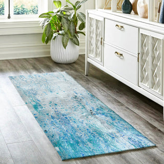 Dalyn Kikiamo KK18 Ocean Machine Washable Area Rug Runner Lifestyle Image Feature