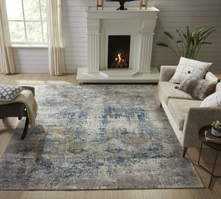 Ancient Boundaries Kerri KER-03 Grey Tones/Azure Area Rug Lifestyle Image Feature