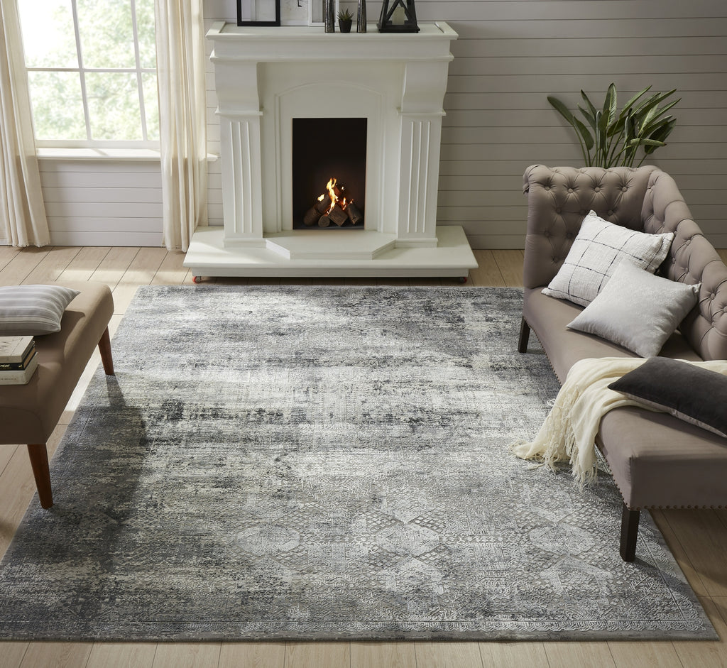 Ancient Boundaries Kerri KER-04 Grey Abstract Area Rug Lifestyle Image Feature