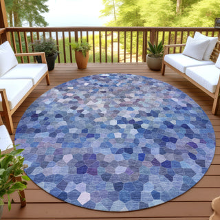 Dalyn Kaleidoscope KL1 Baltic Machine Washable Area Rug Round Outdoor Lifestyle Image Feature
