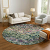 Dalyn Kaleidoscope KL1 Cactus Machine Washable Area Rug Round Lifestyle Image Feature
