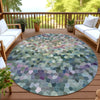 Dalyn Kaleidoscope KL1 Cactus Machine Washable Area Rug Round Outdoor Lifestyle Image Feature
