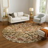 Dalyn Kaleidoscope KL1 Canyon Machine Washable Area Rug Round Lifestyle Image Feature
