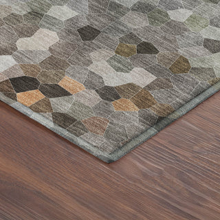 Dalyn Kaleidoscope KL1 Pewter Machine Washable Area Rug Corner Image