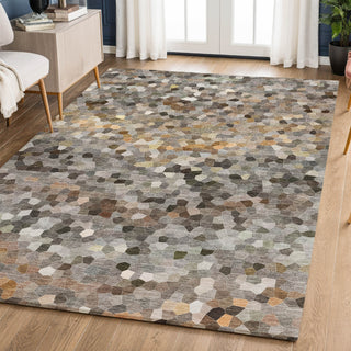 Dalyn Kaleidoscope KL1 Pewter Machine Washable Area Rug Lifestyle Image Feature
