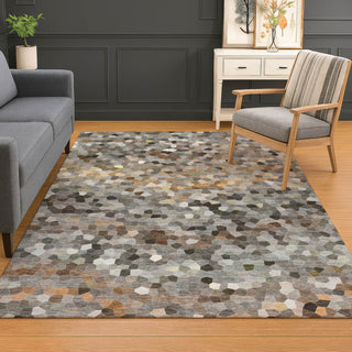 Dalyn Kaleidoscope KL1 Pewter Machine Washable Area Rug Lifestyle Image Feature