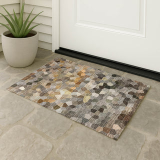 Dalyn Kaleidoscope KL1 Pewter Machine Washable Area Rug Outdoor Lifestyle Image Feature