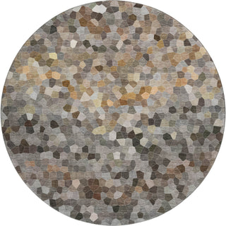 Dalyn Kaleidoscope KL1 Pewter Machine Washable Area Rug Round Main Image