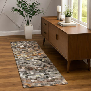 Dalyn Kaleidoscope KL1 Pewter Machine Washable Area Rug Runner Lifestyle Image Feature