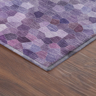Dalyn Kaleidoscope KL1 Plum Machine Washable Area Rug Corner Image